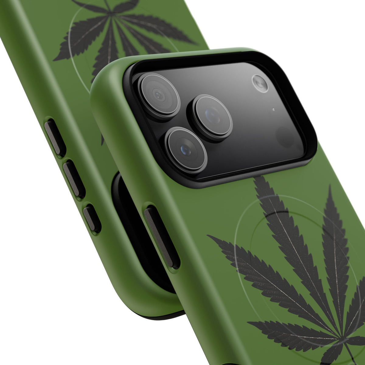Cannabis Leaf Tough Magnetic Phone Case — "Inside The Grow Room" Green